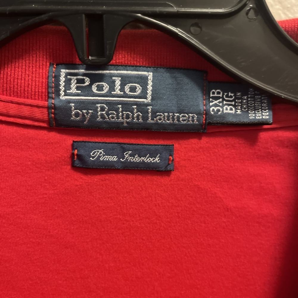Polo Ralph Lauren Polo Shirt Men 3XB Big Red Pima Interlock Flesh Pony Golf - Picture 2 of 6